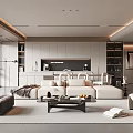 Minimalist Restaurant Sofa Coffee Table Combination Single Casual Chair Island Table Dining Table and Chair Combination Chandelier Sideboard Household Appliances 3d model
