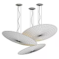 Elegant Modern Golden Oval Pendant Light With Multiple Hanging Discs Design 3d model