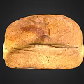 Freshly Baked Golden Loaf of Bread With Crusty Surface And Soft Interior Texture