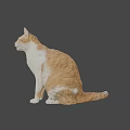 Playful Orange and White Cat Sitting with Tongue Out as Game and Movie Character