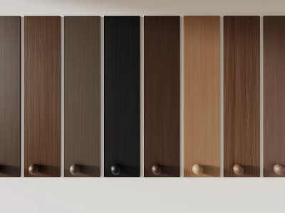 Wooden Wall Panels In Different Colors For Modern Home Interior Design 3d model