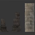 Ancient Stone Columns And Blocks In Various Shapes And Sizes 3d model