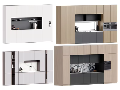Modern Stylish Sideboard Designs With Wooden Panels Storage Cabinets Glass Doors And Neutral Colors 3d model