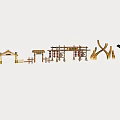 Various Designs Of Traditional Chinese Wooden Entrance Gates With Lanterns And Decorative Elements