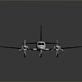 Small Silver Airplane With Red Tail Propellers Landing Gear Windows And Logo
