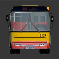 Modern City Bus With Yellow Red And Black Exterior Design