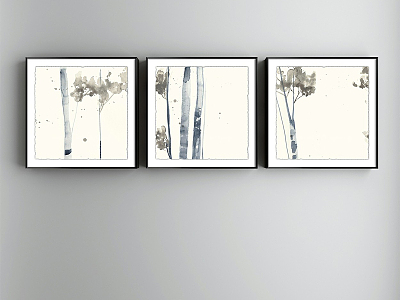 Modern Abstract Painting Grey Restaurant Plant Flower Tree Decorative Painting model