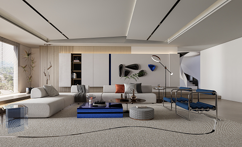 modern living room home living room 3d model