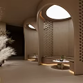 Luxurious Jewelry Store Interior With Illuminated Tree And Counters 3d model