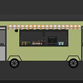 Vintage Blue And Orange Bus Converted Into Fresh The Classic Deli Food Truck With Awning