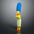 Marge Simpson Character From The Simpsons With Blue Tall Hair Yellow Skin And Red Shoes