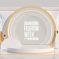 Guangdong Fashion Week Photo Spot with Circular Backdrop White Stage and Huawei Logo