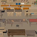 Modern woodworking table and chair workbench console tools woodworking tools manual table and chair 3d model