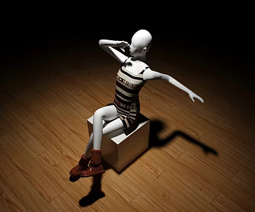 Clothing model sitting posture 3d model
