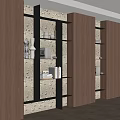 Modern Wooden Built in Bookcase Interior Design With Lighting Books And Decorative Vases