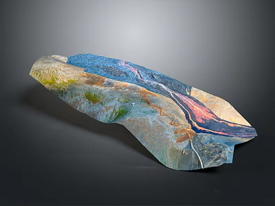 Colorful Abstract Natural Landscape With River Like Textures And Blue Pink Hues 3d model