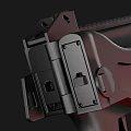Modern Tactical Firearm With Black Design Metal Barrel And Detailed Ergonomic Stock Structure