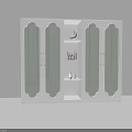Modern White Wardrobe With Glass Doors Gold Handles And Open Shelf