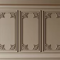 Decorative Gypsum Molding With Intricate Patterns On Three Beige Wall Panels 3d model