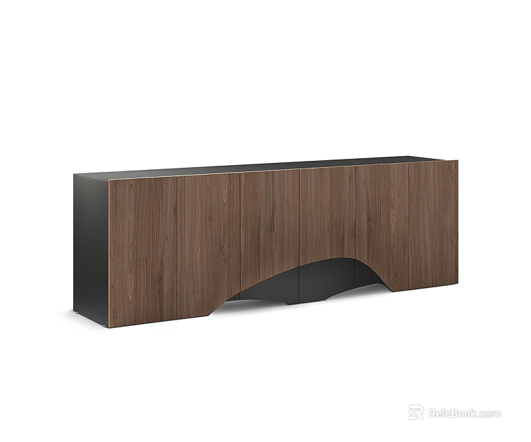 Modern Wooden Entryway Console Cabinet With Sleek Design And Ample Storage 3d model 