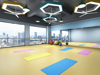 Modern Yoga Room Dance Yoga Classroom 3d model