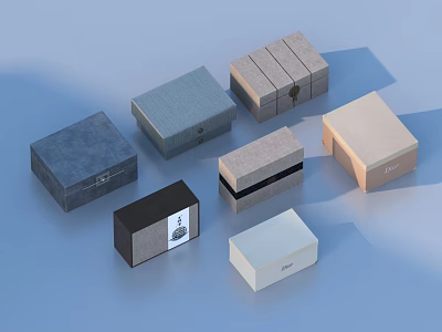 Household Storage Boxes With Various Colors Designs And Materials For Organizing 3d model