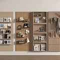Minimalist Modern Wall Hangings On Wooden Pegboards With Photos Plants Hat Keys And Books