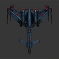 Detailed Blue Fighter Jet Model Featuring Multi Propellers Red Wing Markings and Extended Landing Gear