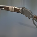Vintage Lever Action Rifle Featuring Detailed Wooden Stock And Metal Barrel