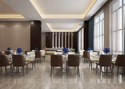 Modern Restaurant Buffet Restaurant 3d model