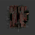 Traditional Well Structure With Wooden Frame Red Wooden Roof Stone Base And Water Bucket