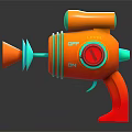 Vibrant Colorful Toy Weapon With Orange Red Teal Design And Playful Grip