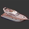 Modern Luxury Yacht With Sleek Design And Upper Deck 3d model