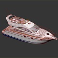 Modern Yacht Sailing by Speedboat 3d model