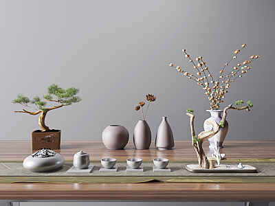 New Chinese Tea Set Tea Set Ornaments Combination 3d model