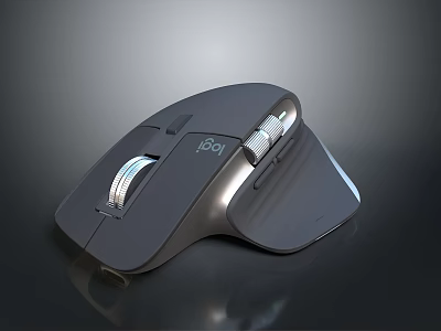 Modern Black Ergonomic Wireless Mouse With Logitech Design And Rechargeable Feature 3d model