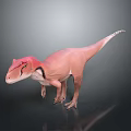Pink Dinosaur 3D Model With Head Crest Spiked Tail And Gradient Background Reflection 3d model