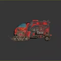 Red Tracked Utility Vehicle With Heavy Duty Rugged Design For Off Road Tasks