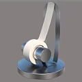Modern Silver Headphone Stand With Circular Base And Adjustable Holder