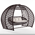 European Style Hanging Chair Cradle Rattan Chair Outdoor Hanging Chair 3d model