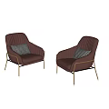 Burgundy Ribbed Accent Chairs With Gold Metal Legs And Plaid Cushions On Marble Floor