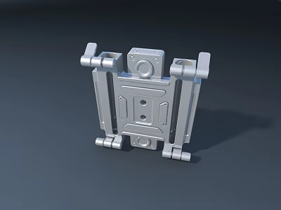 Smart Machine Mechanical Component With Silver Metal Symmetrical Support Structure 3d model
