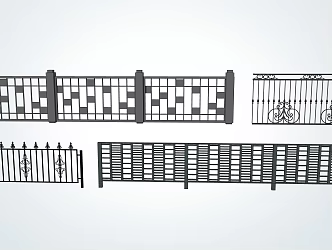 Modern Railing Iron Railing 3d model