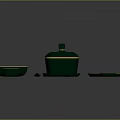 Sculpted Teal And Gold Kitchenware Collection Featuring Modern Elegant Design Details