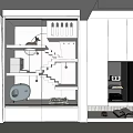 Modern White Interior Design With Cat Tree Staircase Shelves And Cat Bed