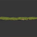 Green Grass With Yellow Fallen Leaves On Circular Landscape Surface
