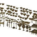 Chinese-style bucket arch Chinese-style wooden frame Chinese-style pavilion Chinese-style wooden structure 3d model