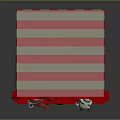 Colorful Puppet Theater Furniture With Red Blue Stripes Star Accents Top Emblem And Puppet Figures