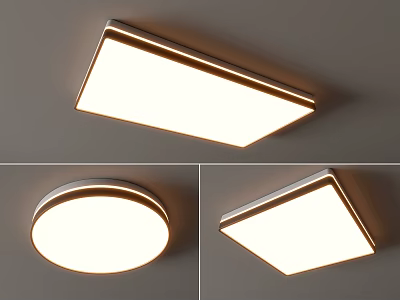 Modern Square And Round Ceiling Light Designs With Illuminated Surface For Indoor Use 3d model