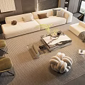 Modern Sofa Coffee Table Combination Sofa Combination 3d model